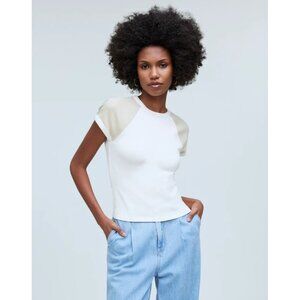 Madewell Raglan-Sleeve Baby Tee in Antique Cream